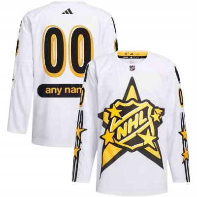 Men's Custom All-Star Game 2024 White Primegreen Stitched Hockey Jersey