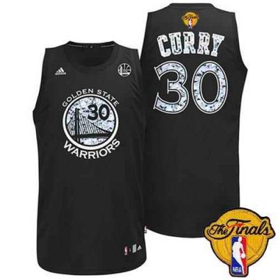 Warriors #30 Stephen Curry Black Diamond Fashion The Finals Patch Stitched NBA Jersey