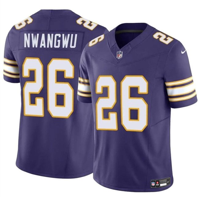 Youth Minnesota Vikings #26 Kene Nwangwu Purple 2023 F.U.S.E. Throwback Vapor Untouchable Limited Stitched Jersey