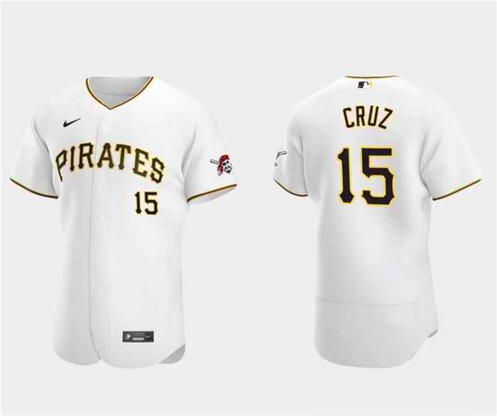 Men's Pittsburgh Pirates #15 Oneil Cruz White Flex Base Stitched Baseball Jersey