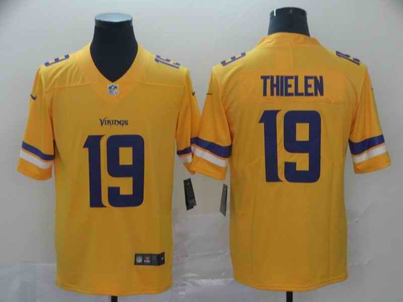 Men's Minnesota Vikings #19 Adam Thielen Gold Inverted Legend Stitched NFL Jersey