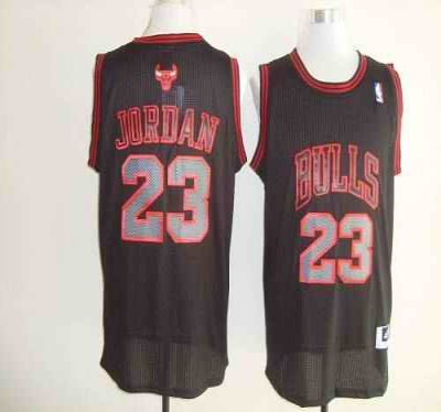 Bulls #23 Michael Jordan Black Graystone Fashion Stitched NBA Jersey