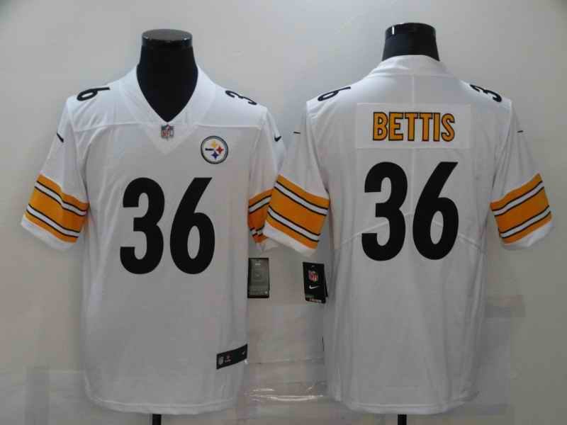 Men's  Pittsburgh Steelers #36 Jerome Bettis White Vapor Stitched Jersey