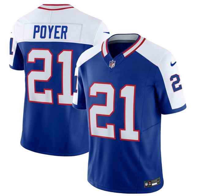 Men's Buffalo Bills #21 Jordan Poyer Blue/White 2023 F.U.S.E. Throwback Vapor Untouchable Limited Stitched Jersey