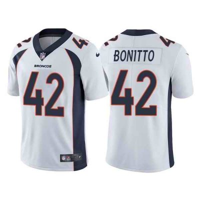 Men's Denver Broncos #42 Nik Bonitto White Vapor Untouchable Stitched Jersey