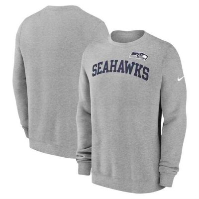 Men's Seattle Seahawks Heather Grey Club Pullover Sweatshirt