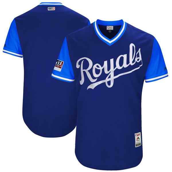 Men's Kansas City Royals Majestic Royal/Light Blue 2018 Players' Weekend Authentic Team Stitched MLB Jersey