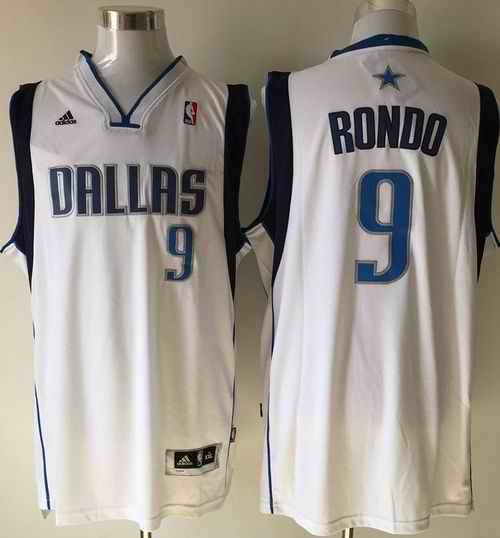 Revolution 30 Mavericks #9 Rajon Rondo White Stitched NBA Jersey