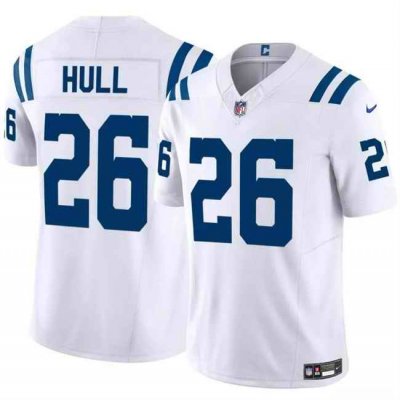 Men's Indianapolis Colts #26 Evan Hull White 2024 F.U.S.E. Vapor Limited Stitched Football Jersey