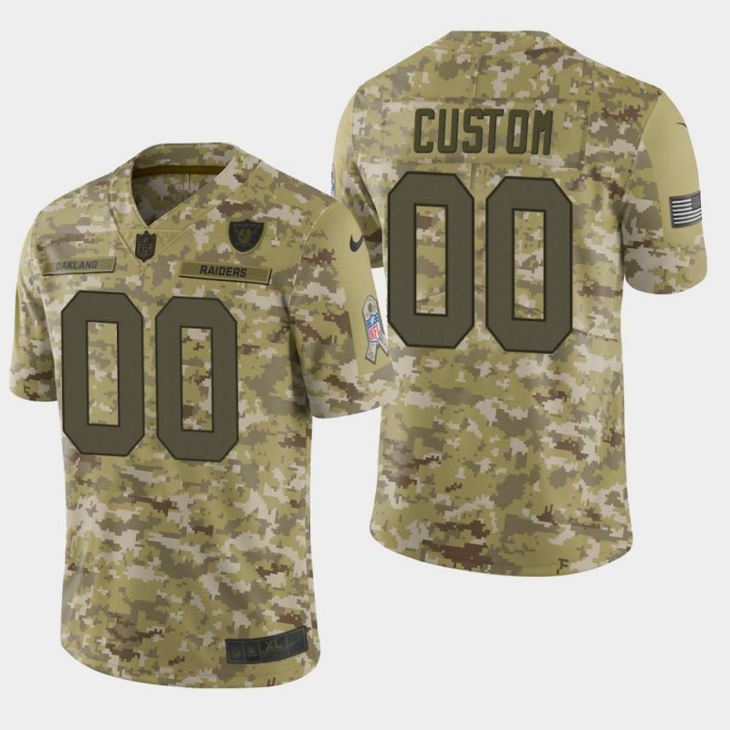 Men's Oakland Raiders Customized Camo Salute To Service NFL Stitched Limited Jersey