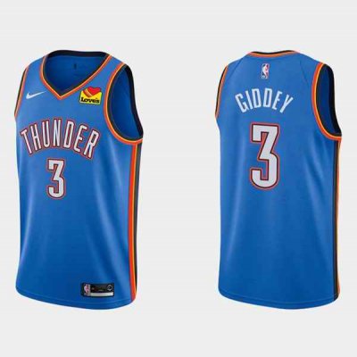 Men's Oklahoma City Thunder #3 Chris Paul Blue Stitched NBA Jersey