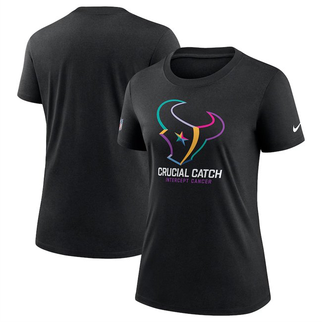 Women's Houston Texans Black 2024 Crucial Catch T-Shirt(Run Small)