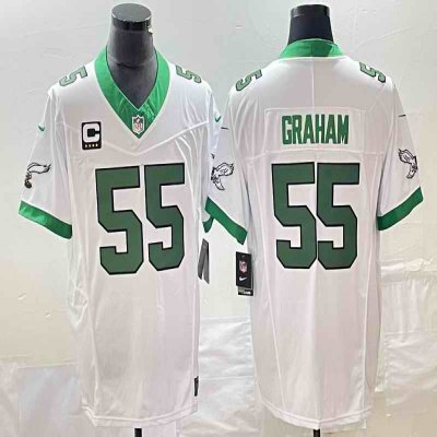 Men's Philadelphia Eagles #55 Brandon Graham White 2023 F.U.S.E. With 4-star C Patch Vapor Untouchable Stitched Football Jersey