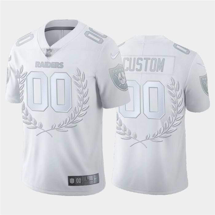 Men's Las Vegas Raiders Customized White MVP Stitched Limited Jersey