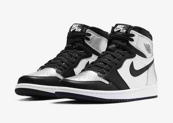 Women's Running Weapon Air Jordan 1 Silver Toe Shoes 0435