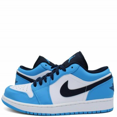 Men's Running Weapon Air Jordan 1 Low White/Powder Blue Shoes 0439