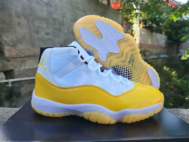 Men's Running weapon Air Jordan 11 White/Yellow Shoes 092