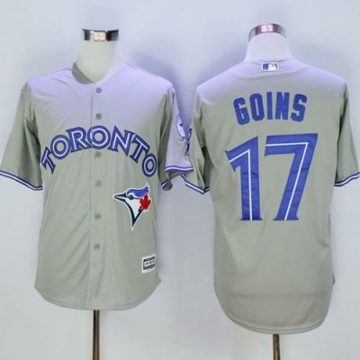 Blue Jays #17 Ryan Goins Grey New Cool Base 40th Anniversary Stitched MLB Jersey