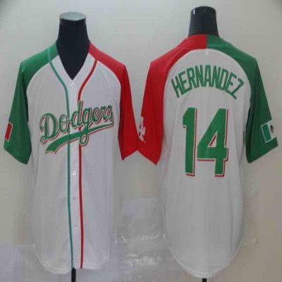 Men's Los Angeles Dodgers #14 Kik' Hern'ndez Mexican Heritage Culture Night MLB Jersey