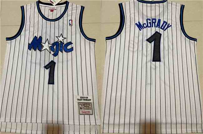 Men's Orlando Magic #1 Tracy McGrady White Stitched Jersey