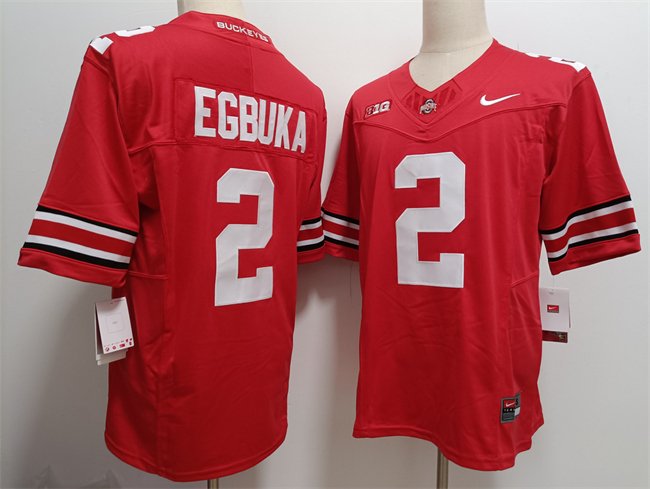 Men's Ohio State Buckeyes #2 Emeka Egbuka Red F.U.S.E. Limited Stitched Jersey