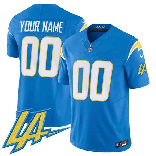 Men's Los Angeles Chargers Customized Powder Blue 2024  V2 Limited Stitched Football Jersey