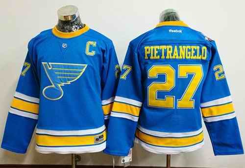 Blues #27 Alex Pietrangelo Light Blue 2017 Winter Classic Women's Stitched NHL Jersey