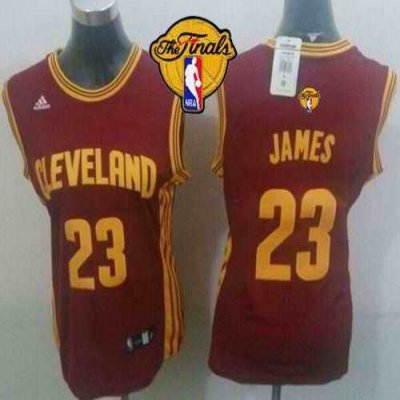 Cavaliers #23 LeBron James Red The Finals Patch Women's Road Stitched NBA Jersey