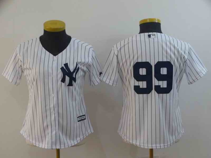 Women's New York Yankees #99 Aaron Judge White 2019 Cool Base Stitched MLB Jersey(Run Small)