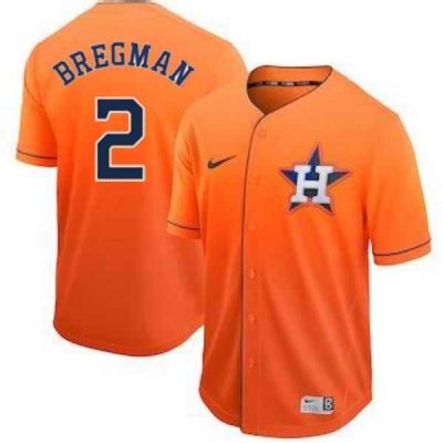 Men's Houston Astros #2 Alex Bregman Orange Cool Base  Drift Edition Stitched Jersey