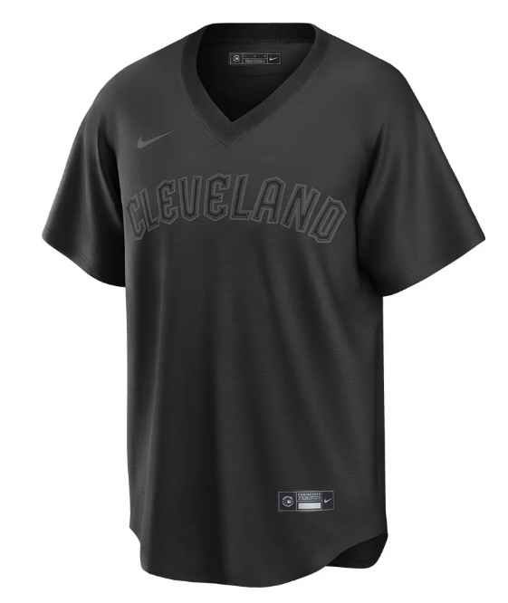 Men's Cleveland Guardians #11 Jos' Ram'rez Black Pitch Black Fashion Replica Stitched Baseball Jersey