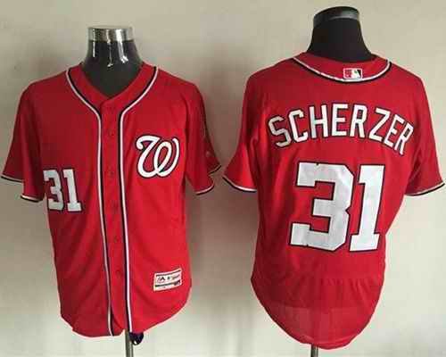 Nationals #31 Max Scherzer Red Flexbase Authentic Collection Stitched MLB Jersey