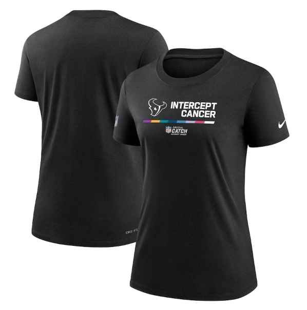 Women's Houston Texans 2022 Black Crucial Catch Performance T-Shirt(Run Small)