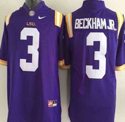 LSU Tigers #3 Odell Beckham Jr Purple Stitched NCAA Jersey