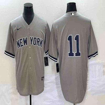 Men's New York Yankees #11 Anthony Volpe Gray Cool Base Stitched Baseball Jersey