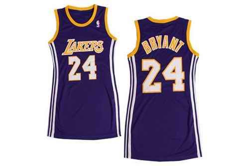 Lakers #24 Kobe Bryant Purple Women's Dress Stitched NBA Jersey