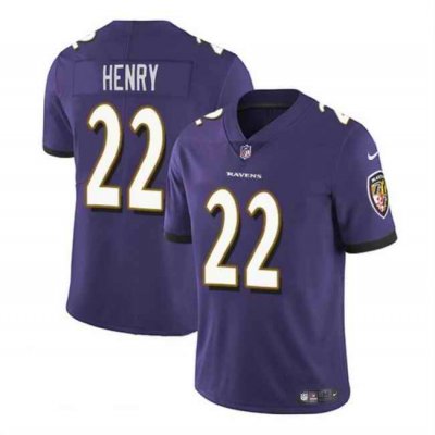 Men's Baltimore Ravens #22 Derrick Henry Purple Vapor Limited Football Jersey