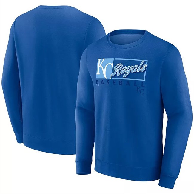 Men's Kansas City Royals Blue Focus Fleece Pullover Sweatshirt