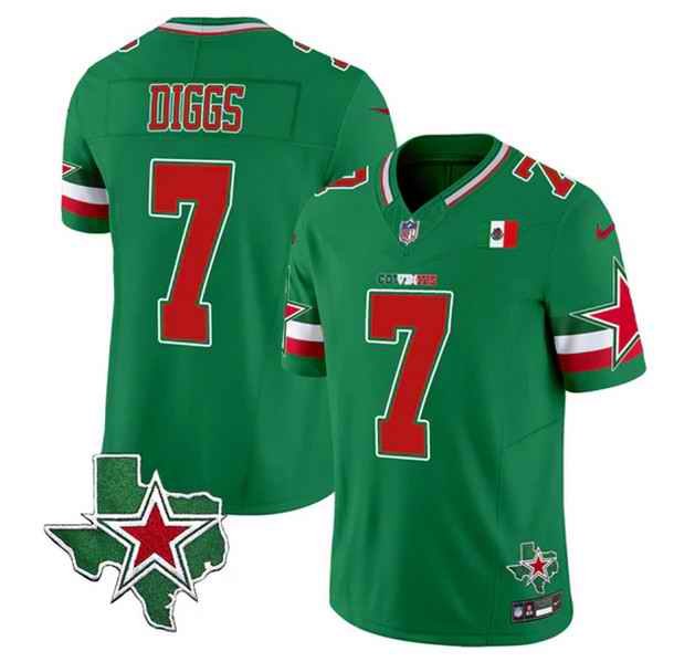 Men's Dallas Cowboys #7 Trevon Diggs 2024 Mexico Green F.U.S.E. Stitched Football Jersey