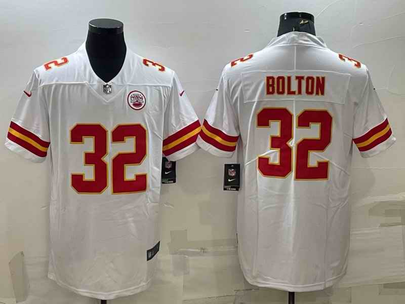 Men's Kansas City Chiefs #32 Nick Bolton White Vapor Untouchable Limited Stitched Football Jersey