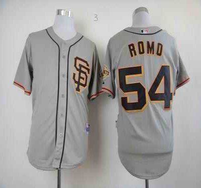 Giants #54 Sergio Romo Grey Cool Base Road 2 Stitched MLB Jersey