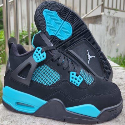 Men's Running weapon Air Jordan 4 Blue/Black Shoes 0153