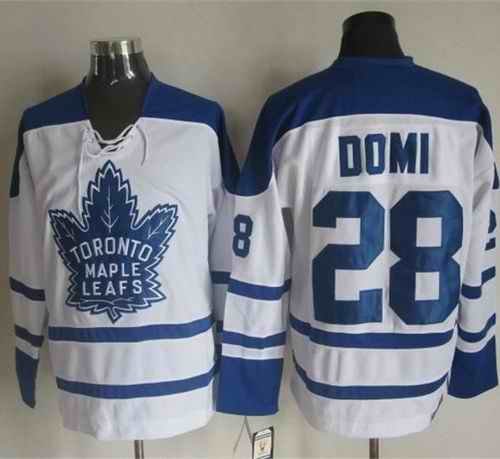 Maple Leafs #28 Tie Domi White CCM Throwback Winter Classic Stitched NHL Jersey