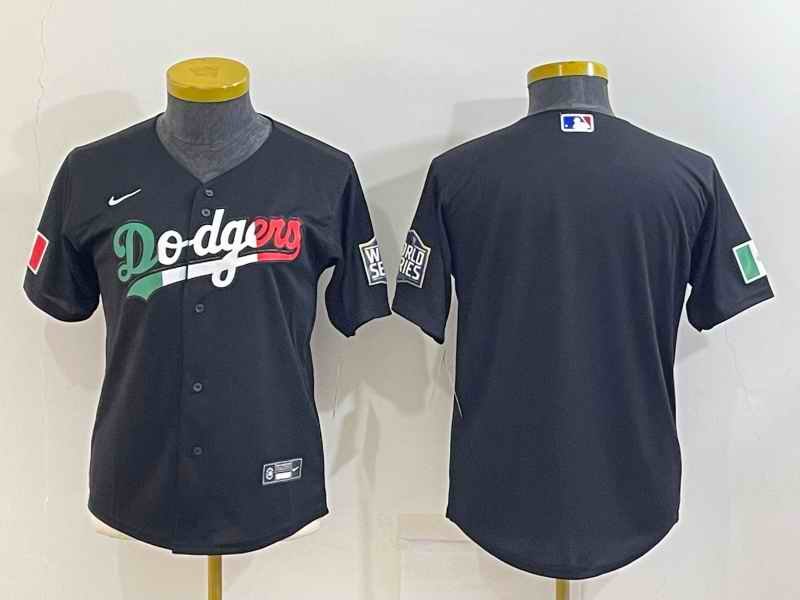 Women's Los Angeles Dodgers Blank Black Cool Base Stitched Jersey(Run Small)