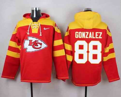 Nike Chiefs #88 Tony Gonzalez Red Player Pullover NFL Hoodie