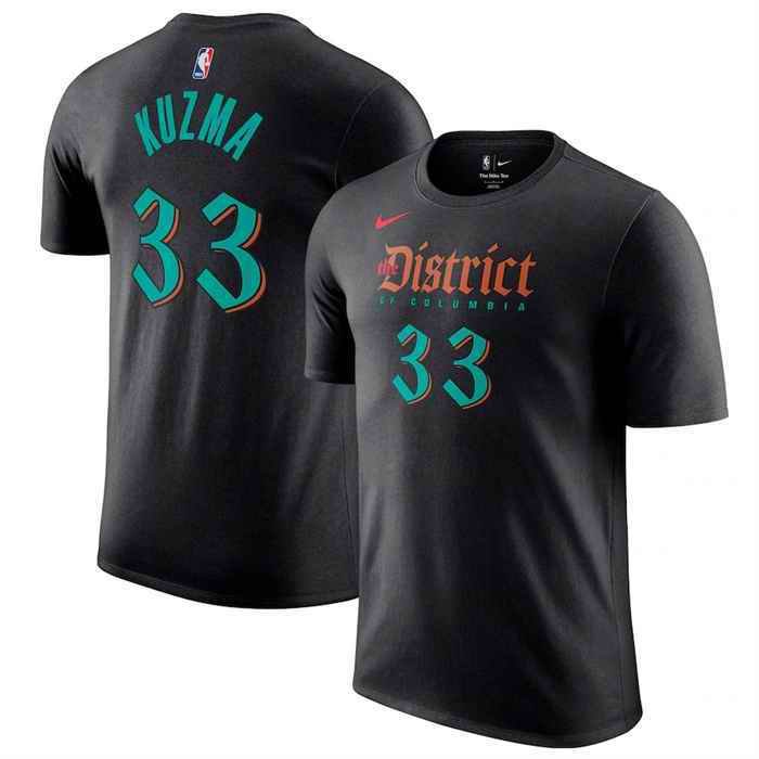 Men's Washington Wizards #33 Kyle Kuzma Black  2023/24 City Edition Name & Number T-Shirt