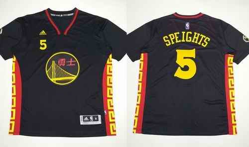 Warriors #5 Marreese Speights Black Slate Chinese New Year Stitched NBA Jersey