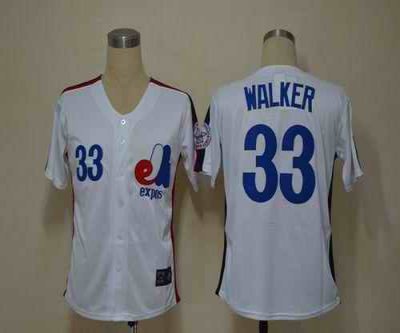 Mitchell And Ness Expos #33 Larry Walker White Throwback Stitched MLB Jersey