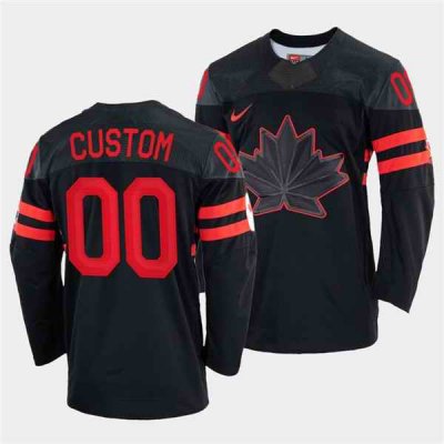 Men's Canada Hockey Custom 2022 Beijing Winter Olympic Black Stitched Jersey