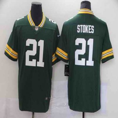 Men's Green Bay Packers #21 Eric Stokes Green 2021 Draft Stitched Jersey